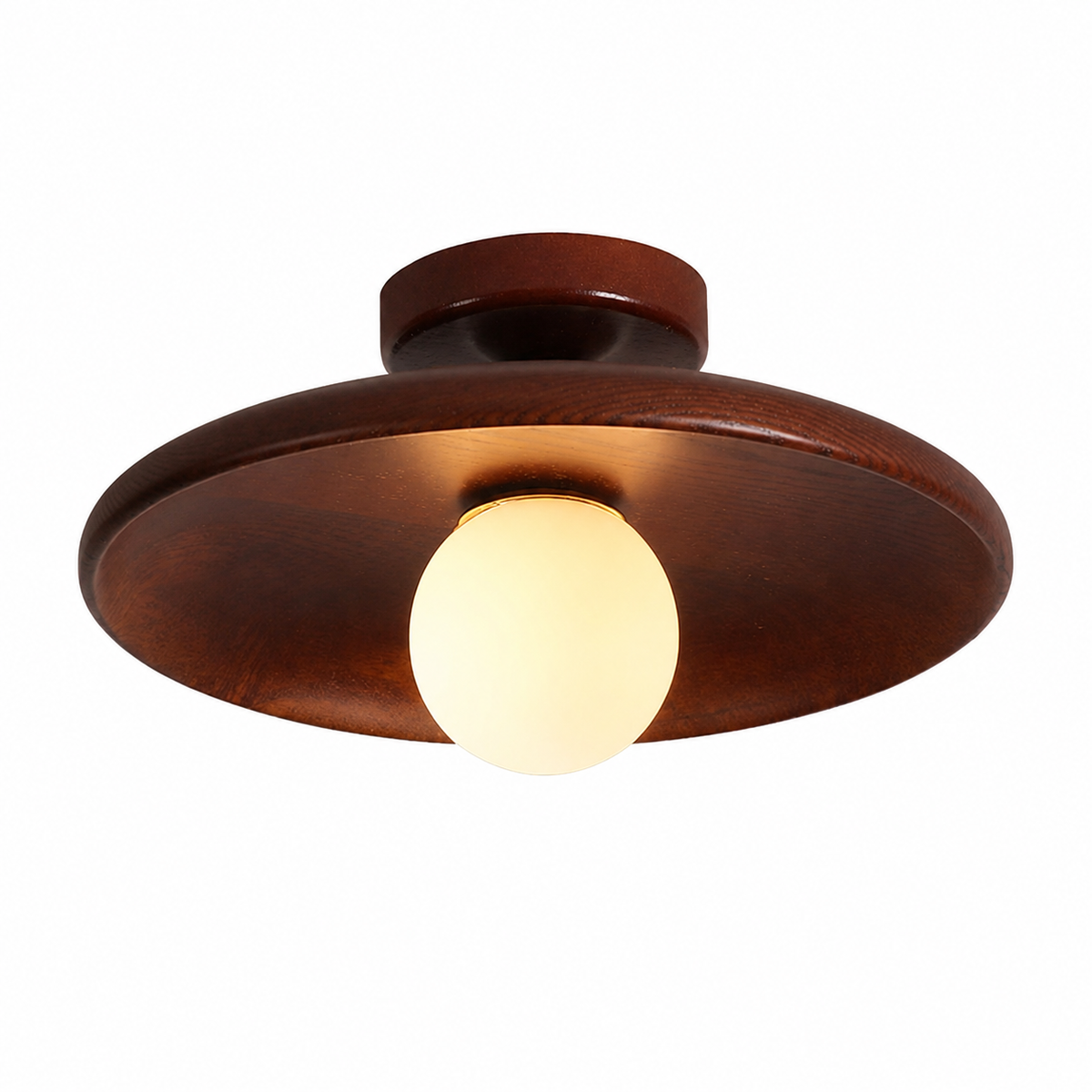 Nordic Wood Globe Flush Mount Ceiling Light