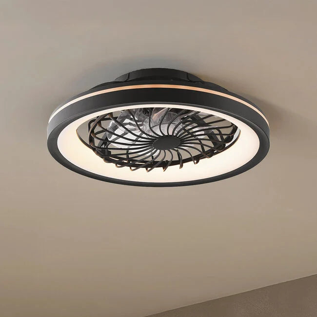 Black Ceiling Fan with Dimmable LED Light