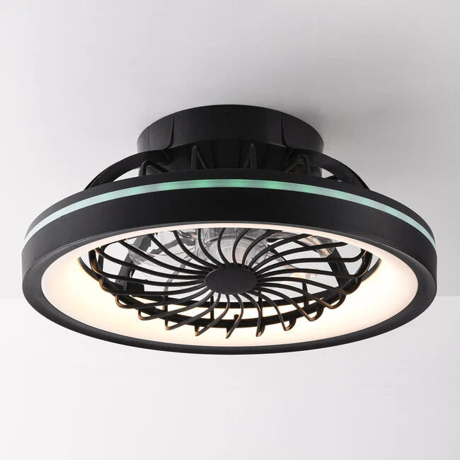 Black Ceiling Fan with Dimmable LED Light