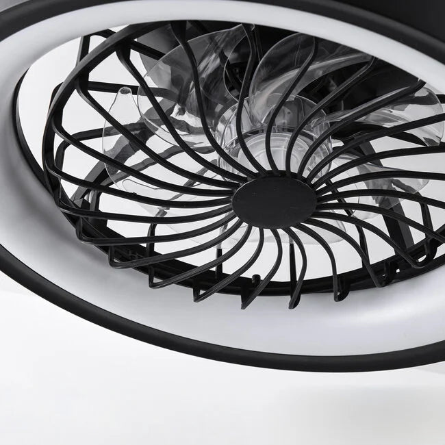 Black Ceiling Fan with Dimmable LED Light