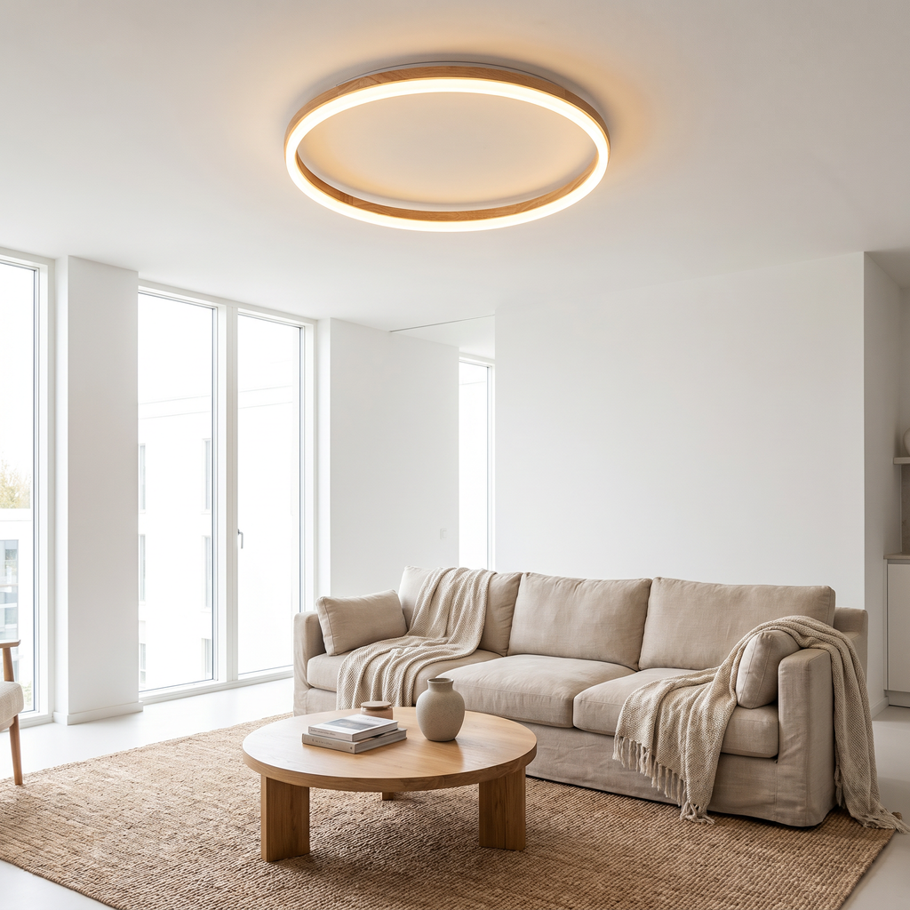 Nordic Wood Ring LED Ceiling Light