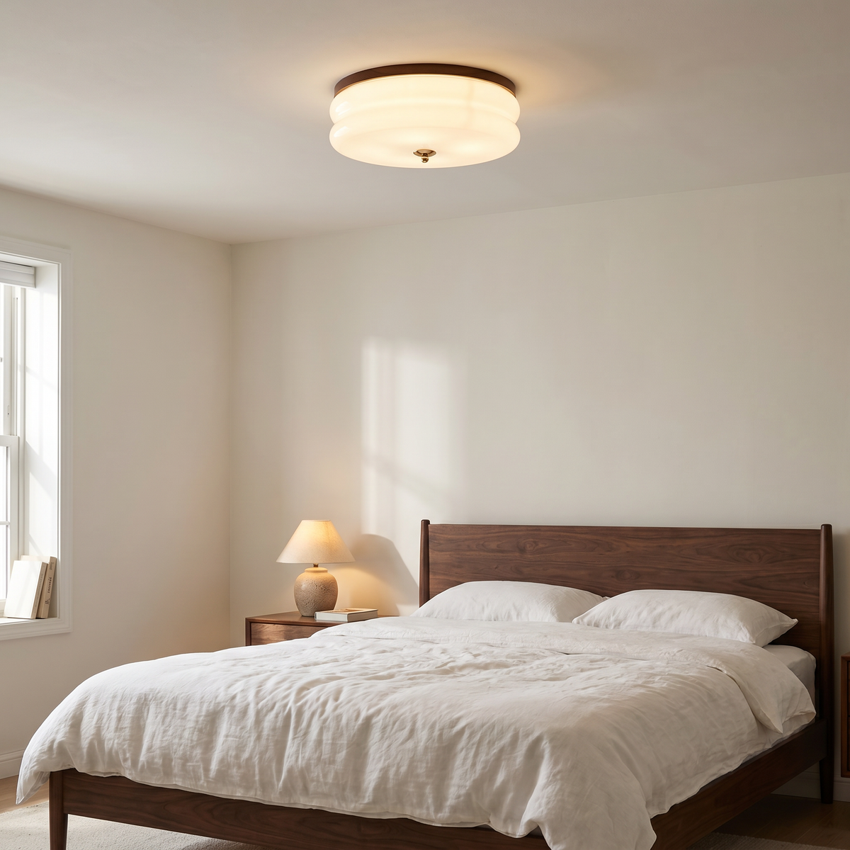Minimalist Glass Disc Flush Mount Ceiling Light