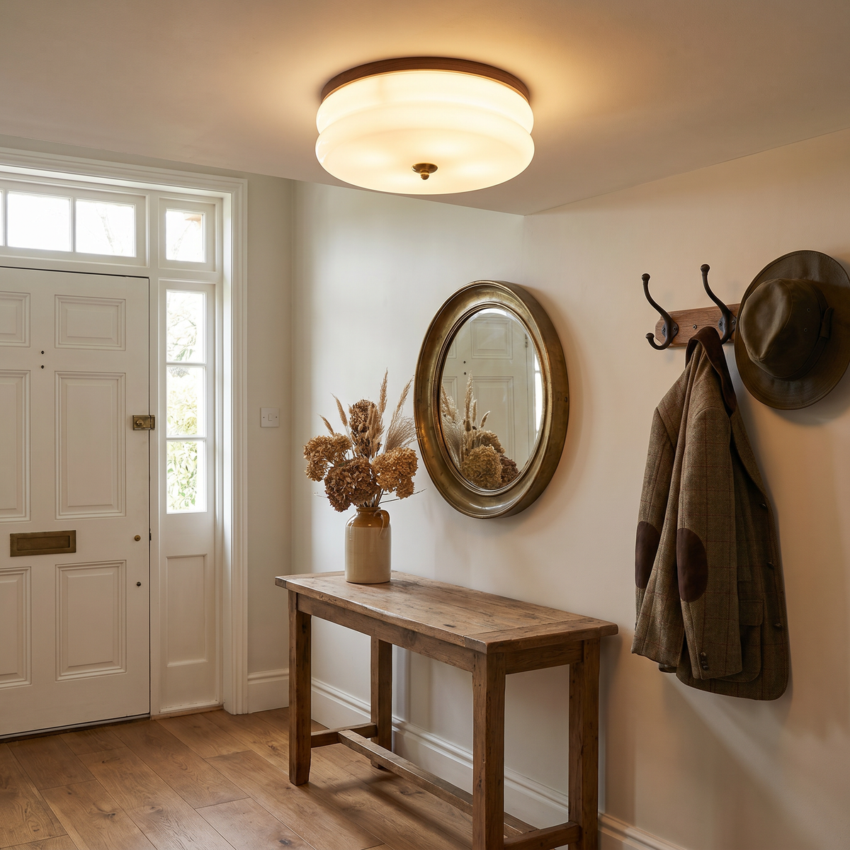 Minimalist Glass Disc Flush Mount Ceiling Light