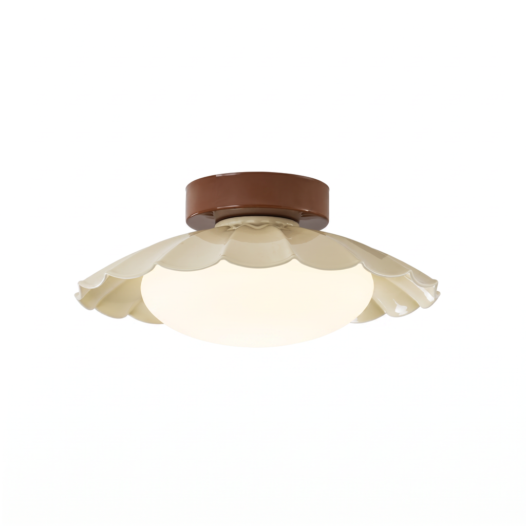 Vintage Scalloped Petal Flush Ceiling Light