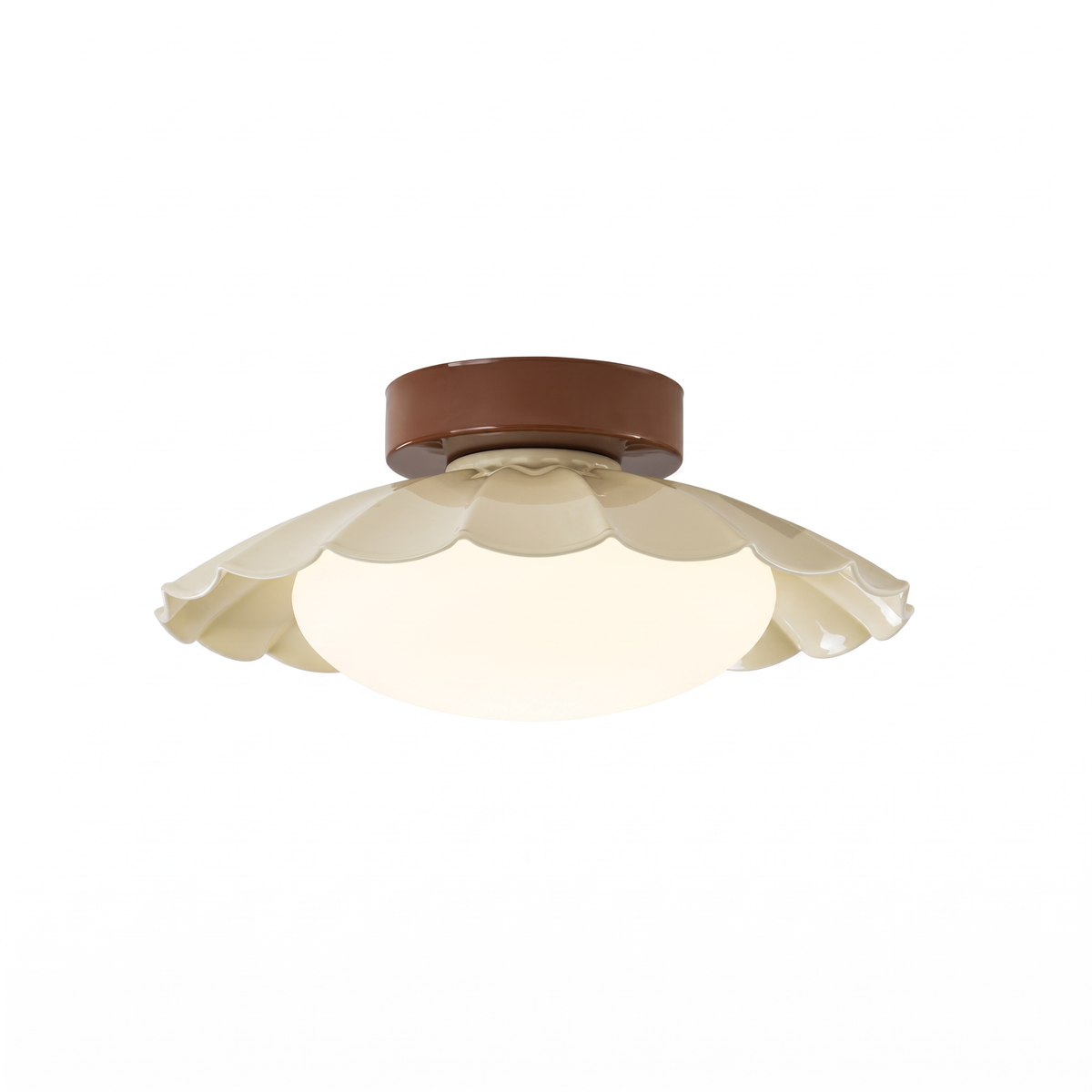 Vintage Scalloped Petal Flush Ceiling Light