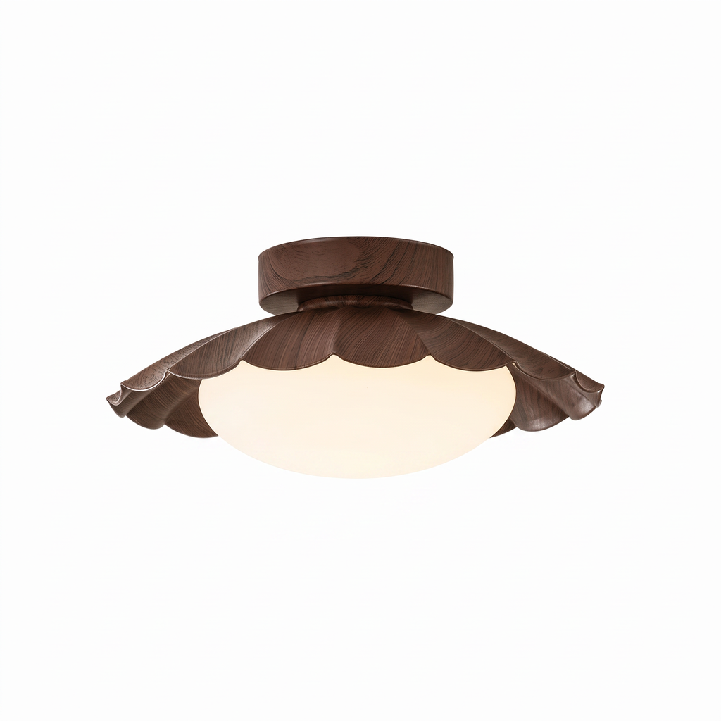 Vintage Scalloped Petal Flush Ceiling Light