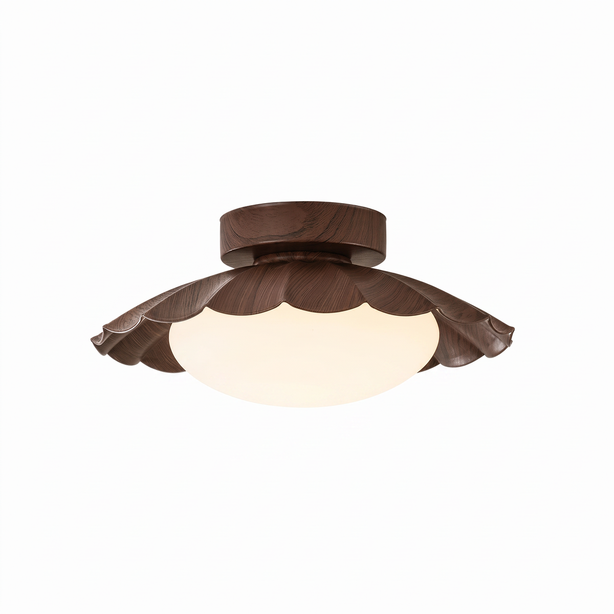 Vintage Scalloped Petal Flush Ceiling Light