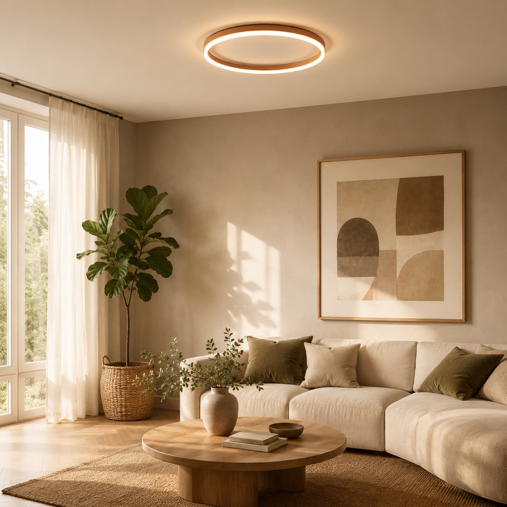 Nordic Wood Ring LED Ceiling Light