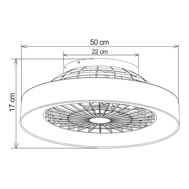 Black Fabric Ceiling Fan with Dimmable LED Light