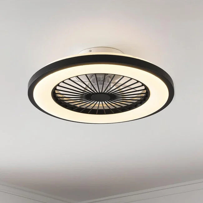 Black Flush Mount Ceiling Fan with LED Light