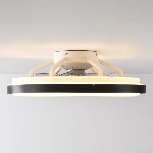 Black Flush Mount Ceiling Fan with LED Light